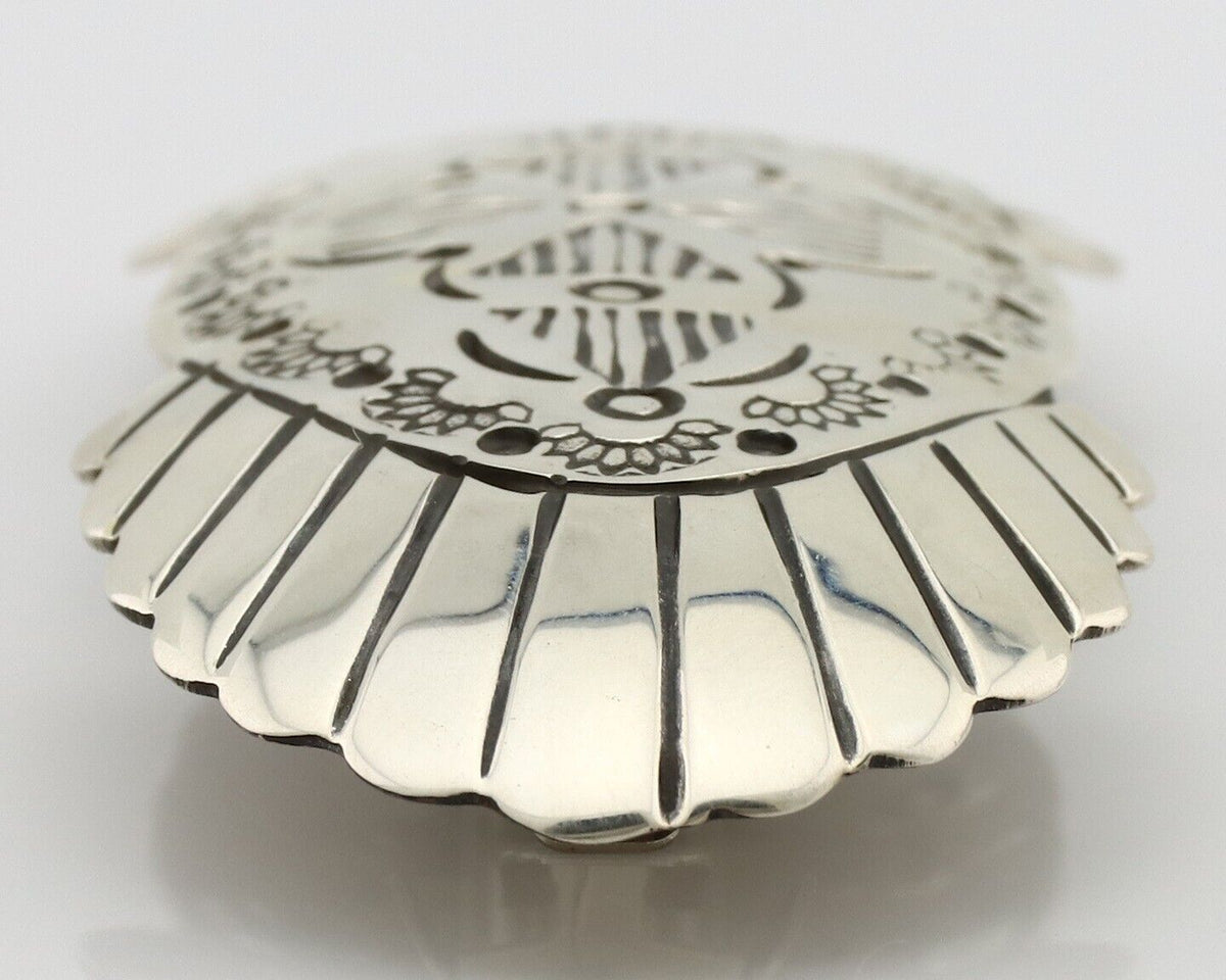 Women's Navajo Hair Clip Hand Stamped 925 Silver Artist Signed C Montoya C.80's