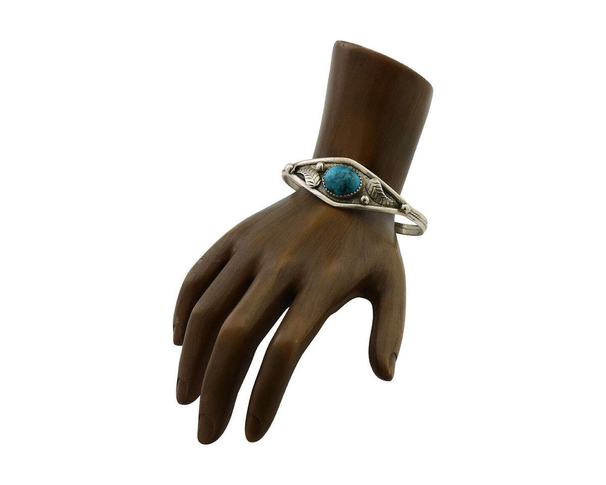 Navajo Handmade Bracelet 925 Silver Arizona Turquoise Native American C.80's