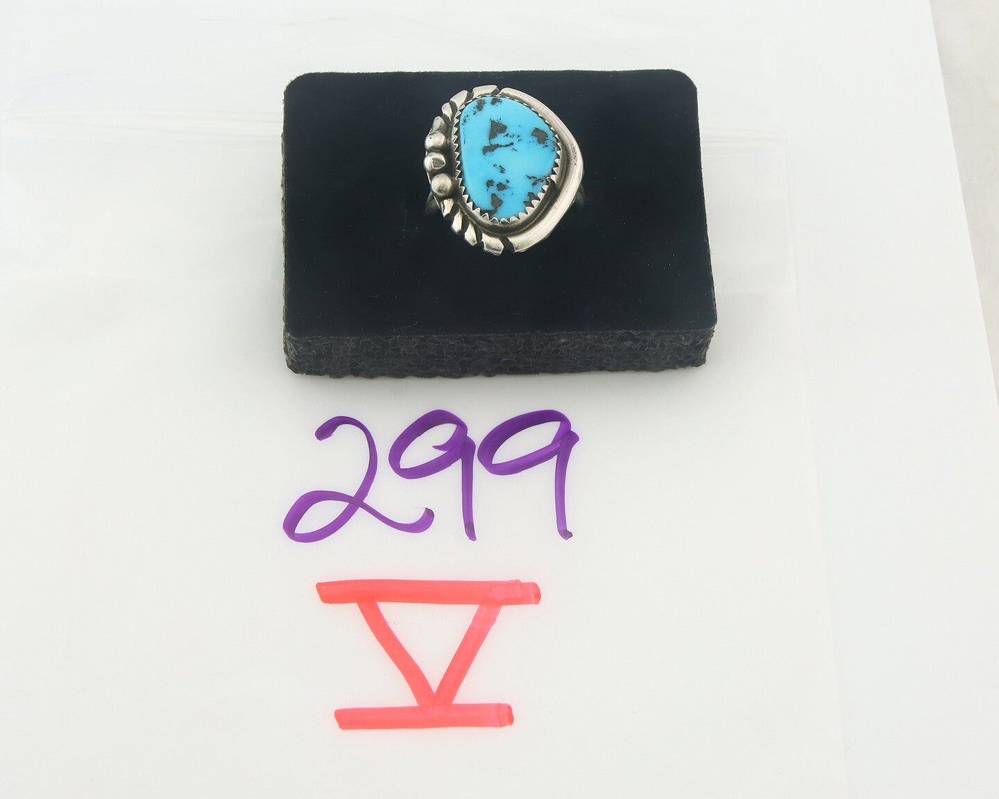 Vintage Navajo Ring 925 Sterling Authentic Traditional Turquoise Size 7.25