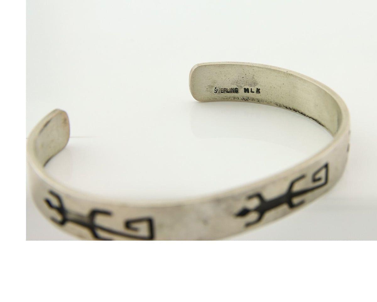 Vintage Hopi Bracelet 925 Silver Signed MLK Authentic Traditional