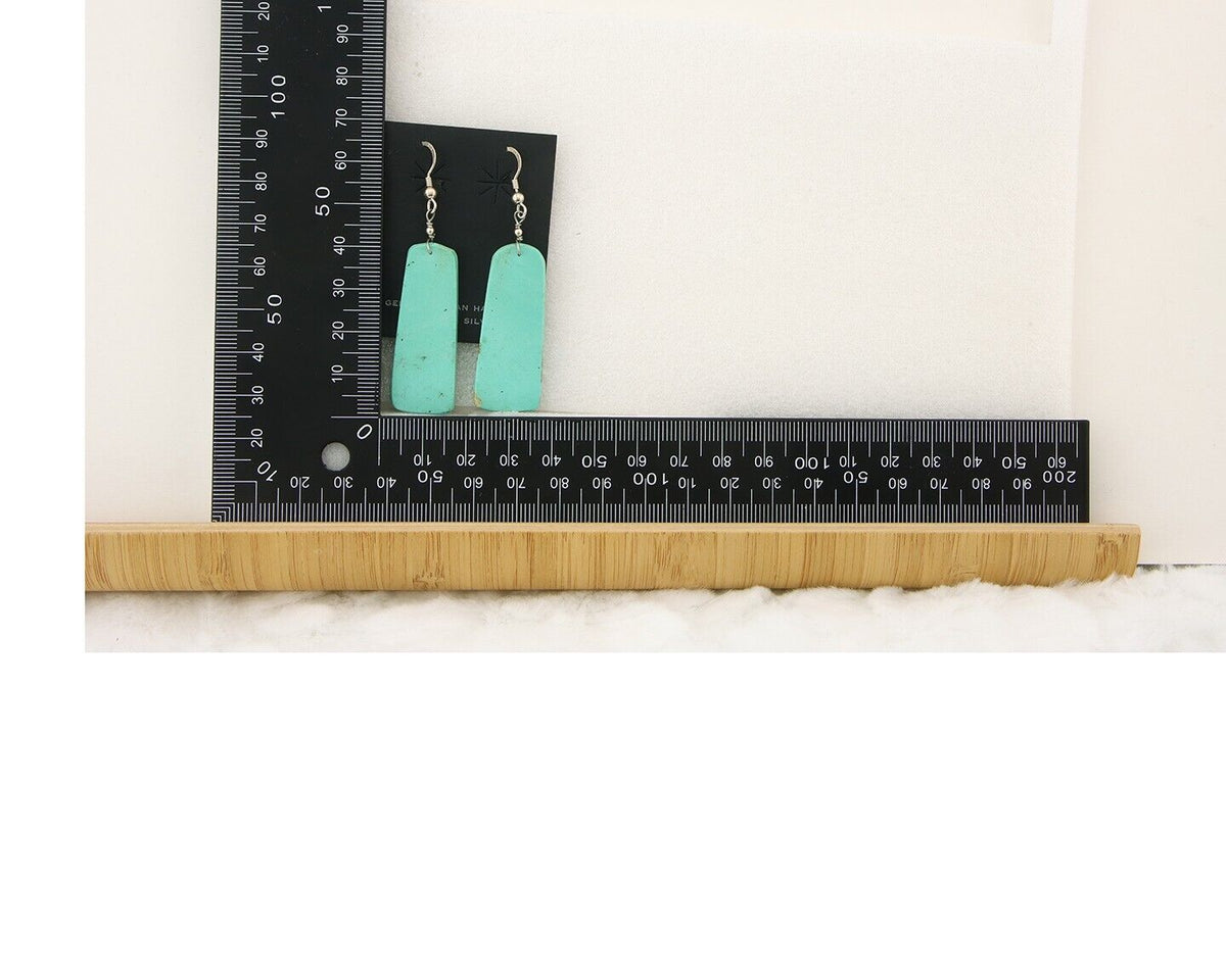 Santo Domingo Earrings 925 Silver Natural Turquoise Native American Artist C80s