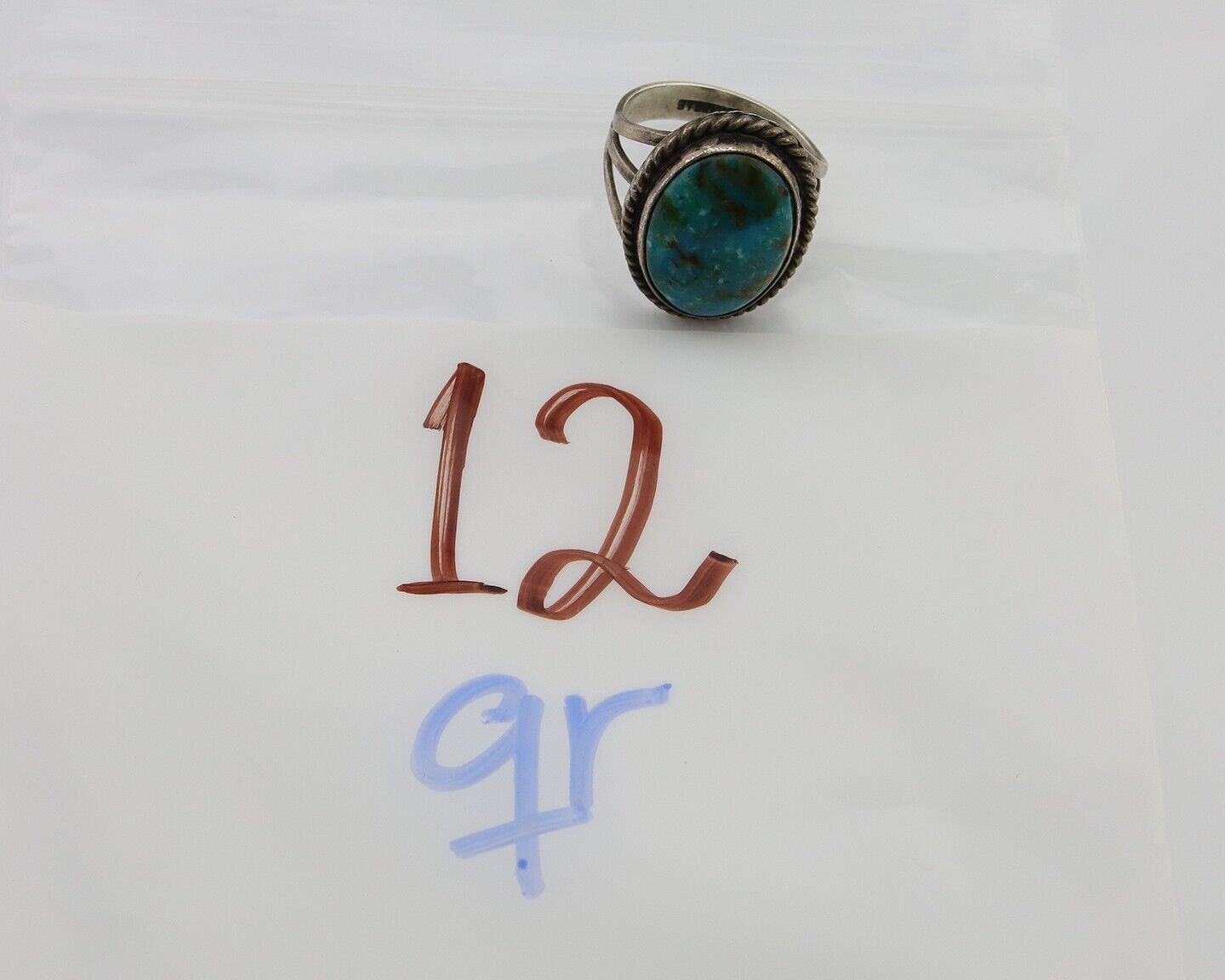 Navajo Handmade Ring 925 Silver Turquoise Native American Artist C.80's