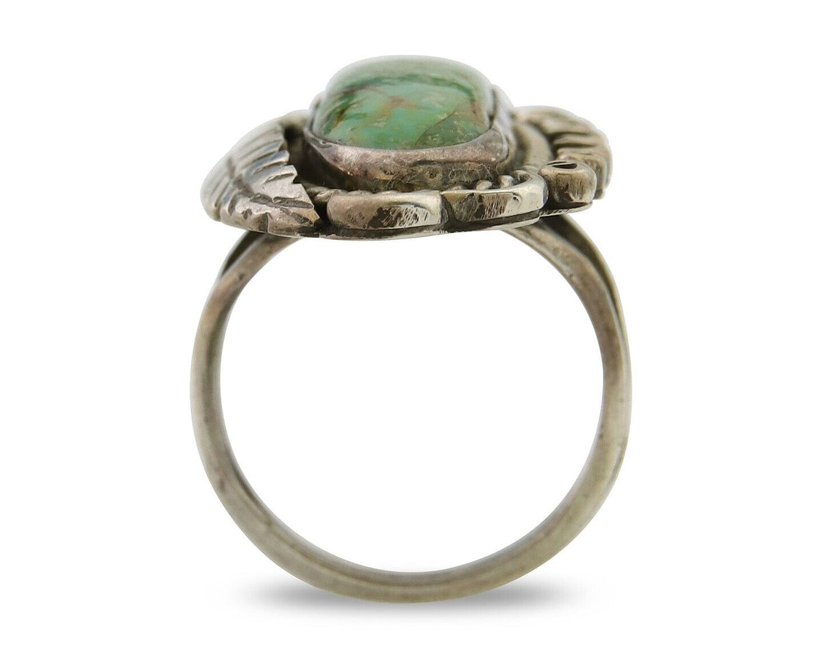 Navajo Ring .925 Sterling Blue Turquoise Artist Signed R Yazzie C.80's