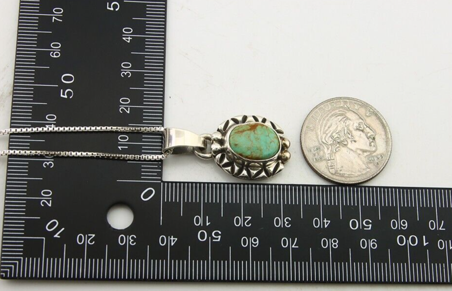 Navajo Necklace 925 Silver Natural Turquoise Artist Signed C Montoya C.80's