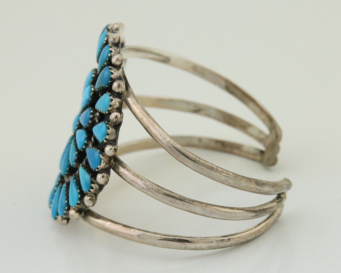 Navajo Bracelet 925 Silver Blue Turquoise Native American Artist C.80's