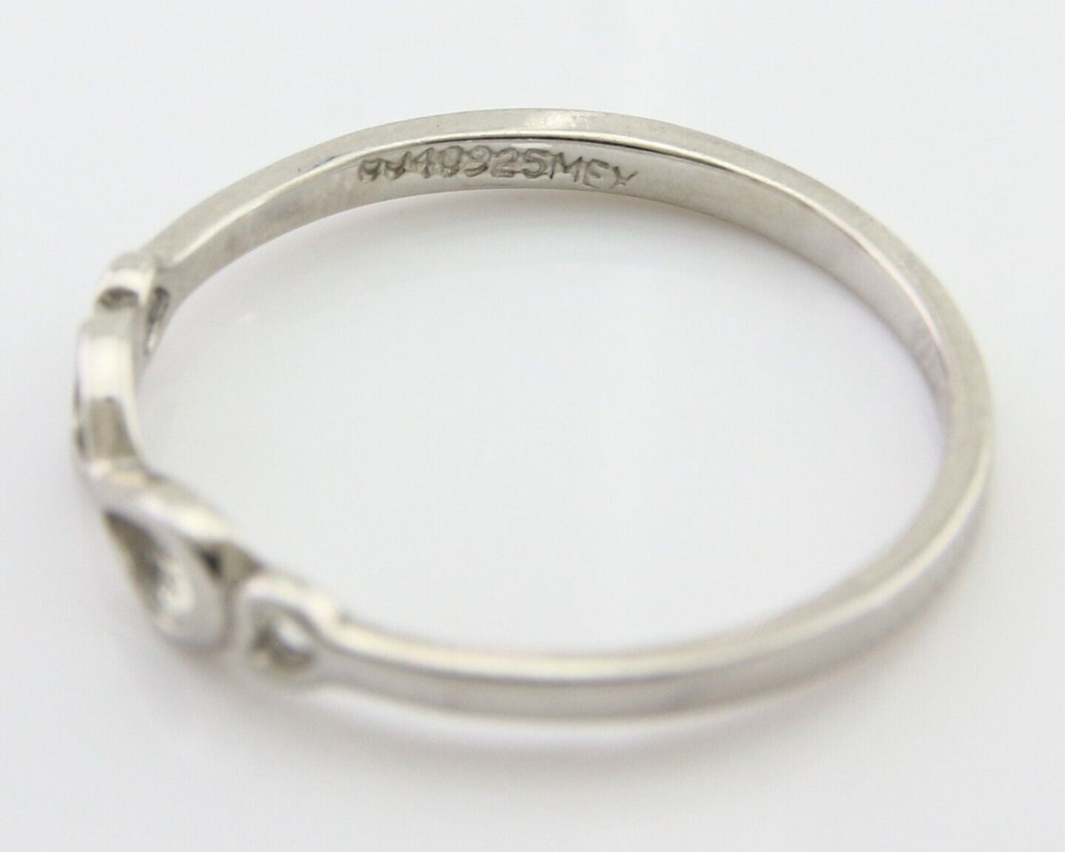 Infinity Heart Promise Ring 925 Solid Silver Size 7.0