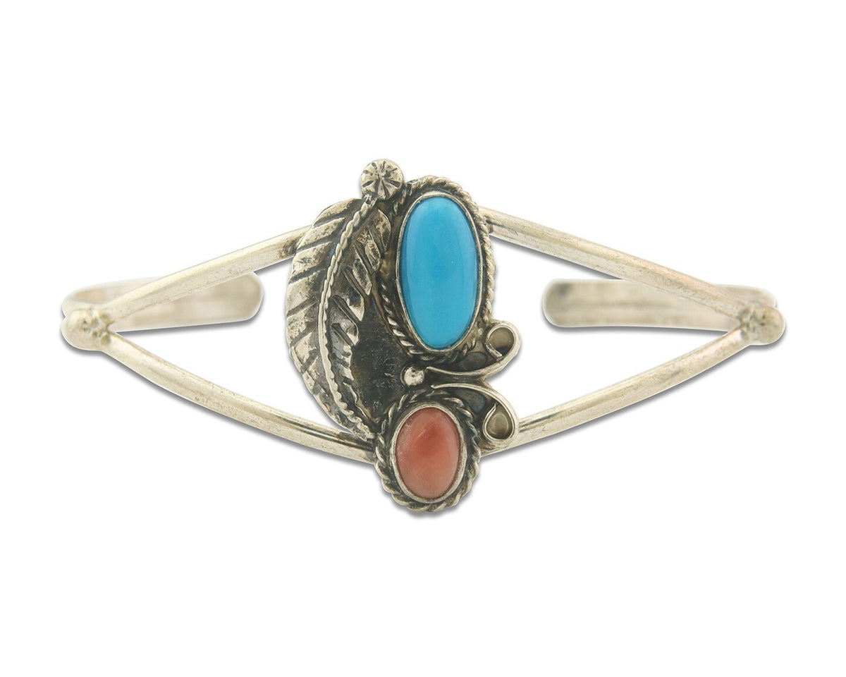 Vintage Navajo Bracelet 925 Silver Handmade Authentic Gemstone Traditional