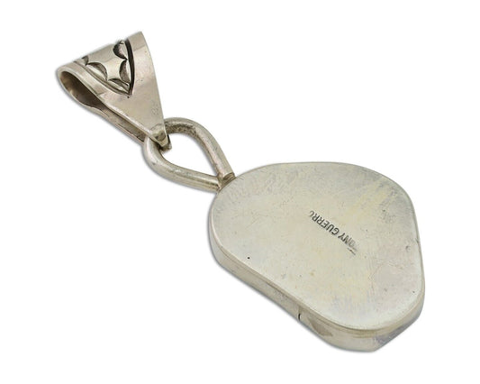 Navajo Necklace Pendant 925 Silver Turquoise Artist Tony Guerro C.80's