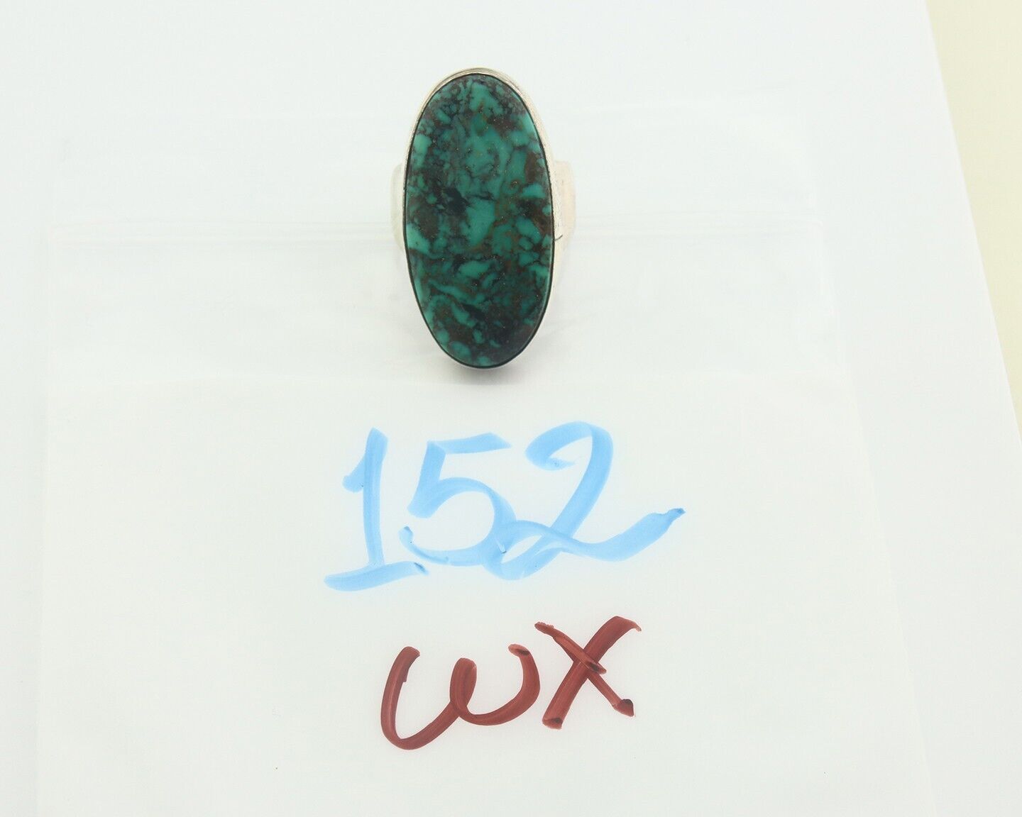 Navajo Men Ring 925 Sterling Natural Blue Turquoise Signed M Montoya C.80's