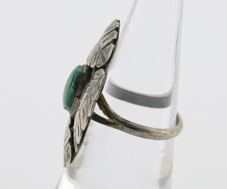 Vintage Navajo Handmade Ring 925 Silver Turquoise Native Artist Size 7.75