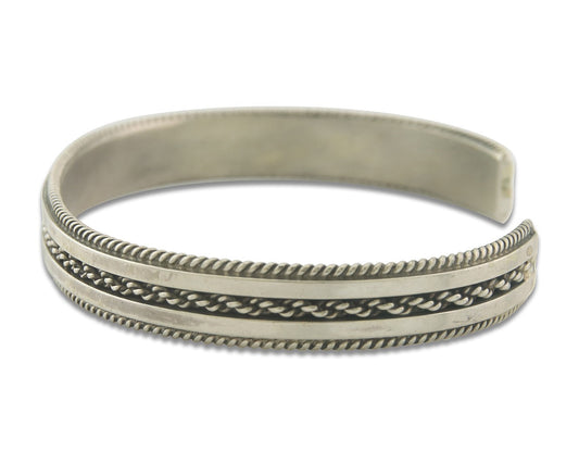 Vintage Navajo Bracelet 925 Silver Handmade Authentic Traditional Signed TAHE