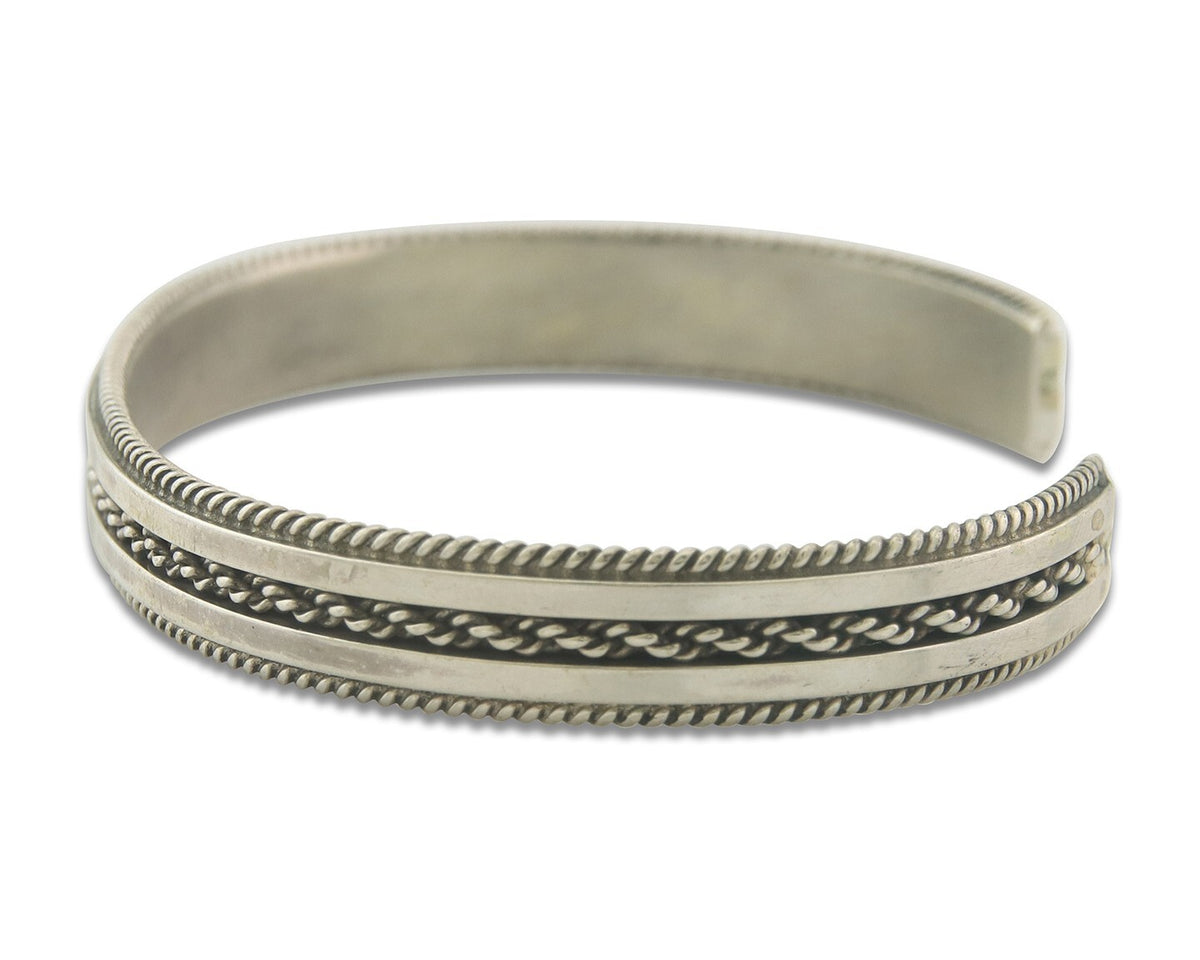 Vintage Navajo Bracelet 925 Silver Handmade Authentic Traditional Signed TAHE