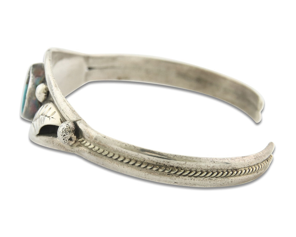 Vintage Navajo Bracelet 925 Silver Turquoise Handmade Signed GC 01 (The Turtle)