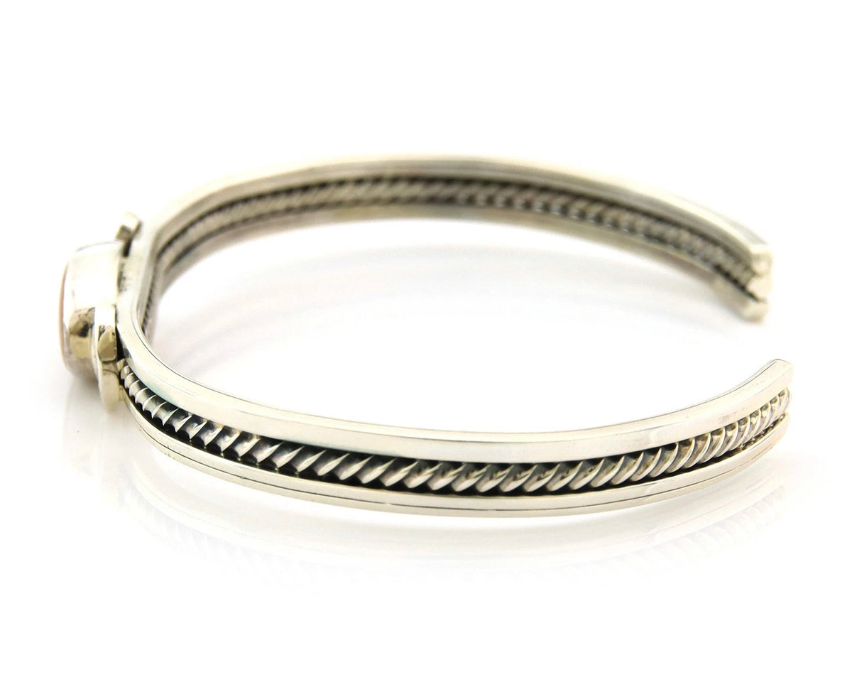 Navajo Cuff Bracelet Sterling Silver Authentic Pink Muscle Native Artist
