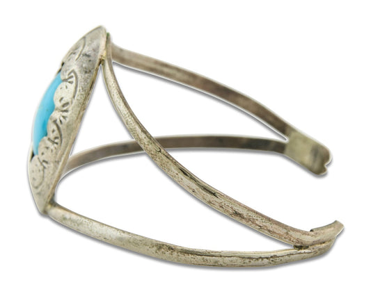 Vintage Navajo Bracelet 925 Silver Turquoise Traditional Handmade Authentic
