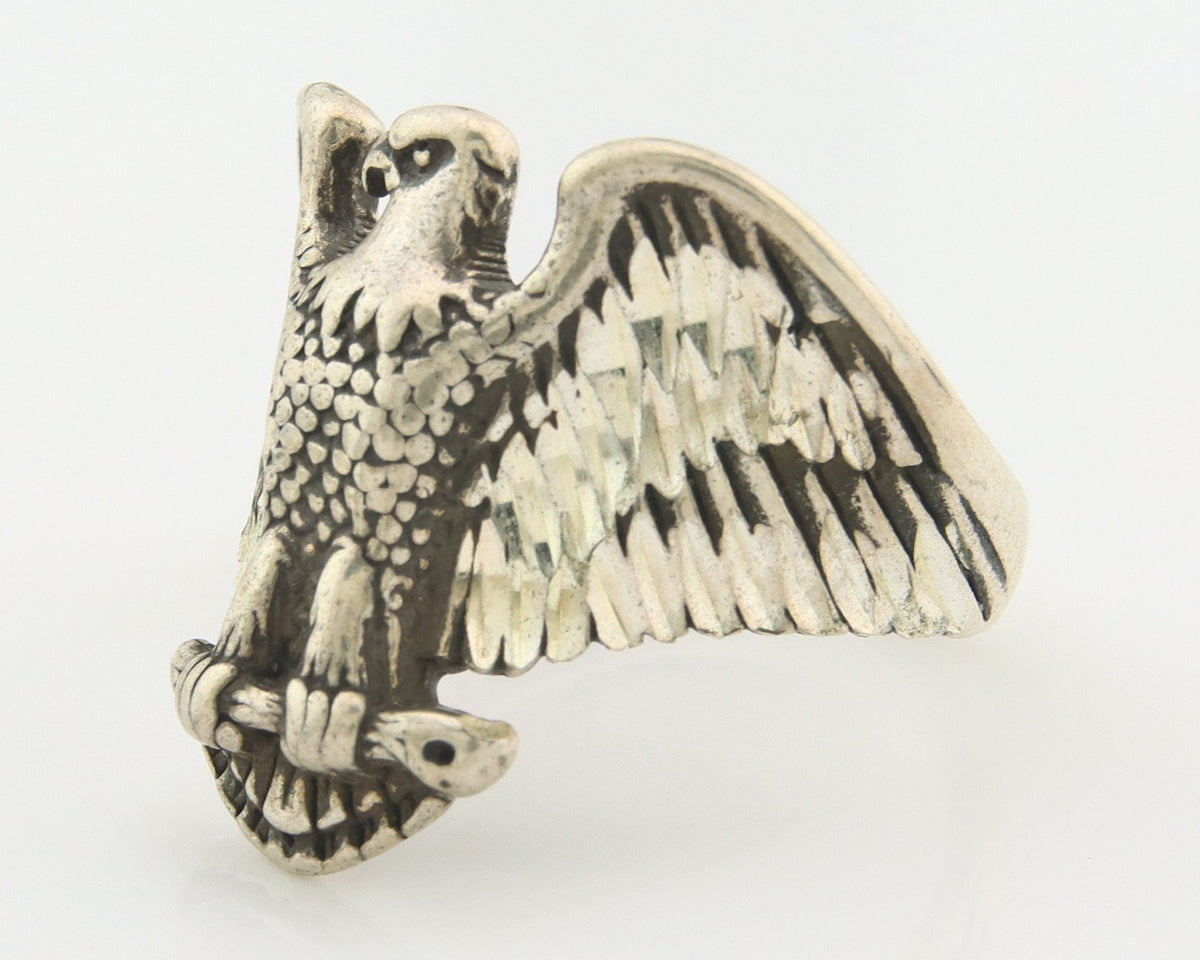 Navajo Eagle Ring Sterling Silver Traditional Authentic Size 10.25