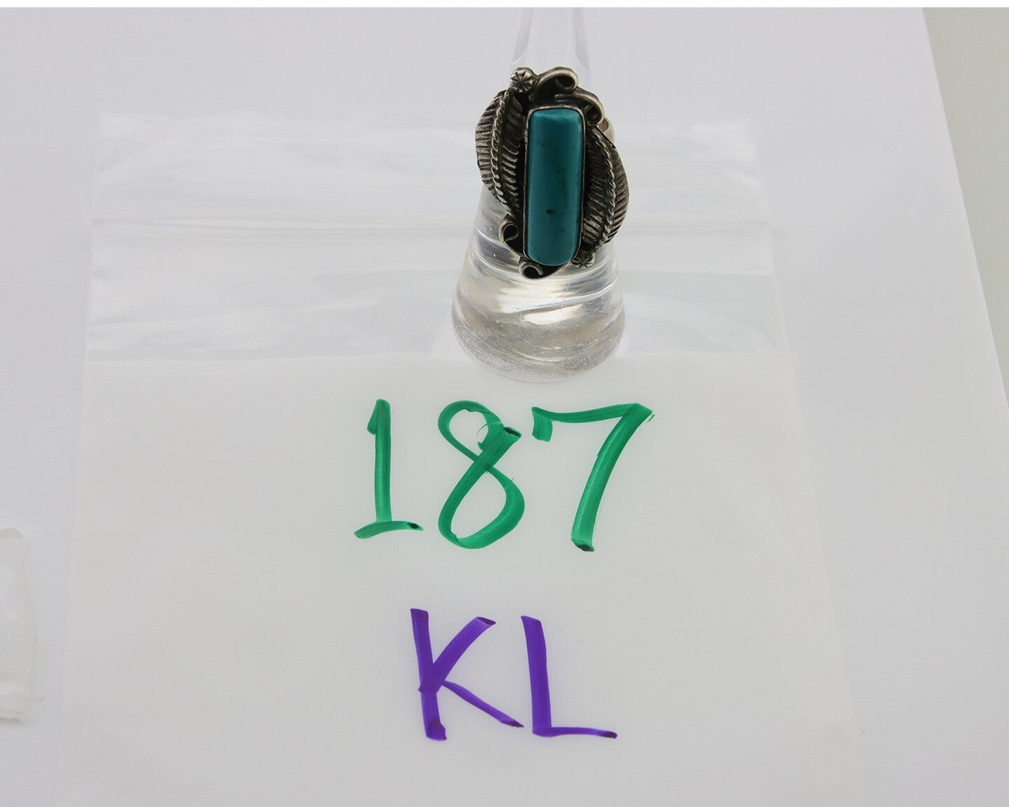 Navajo Handmade Ring 925 Silver Natural Turquoise Native Artist C.80's