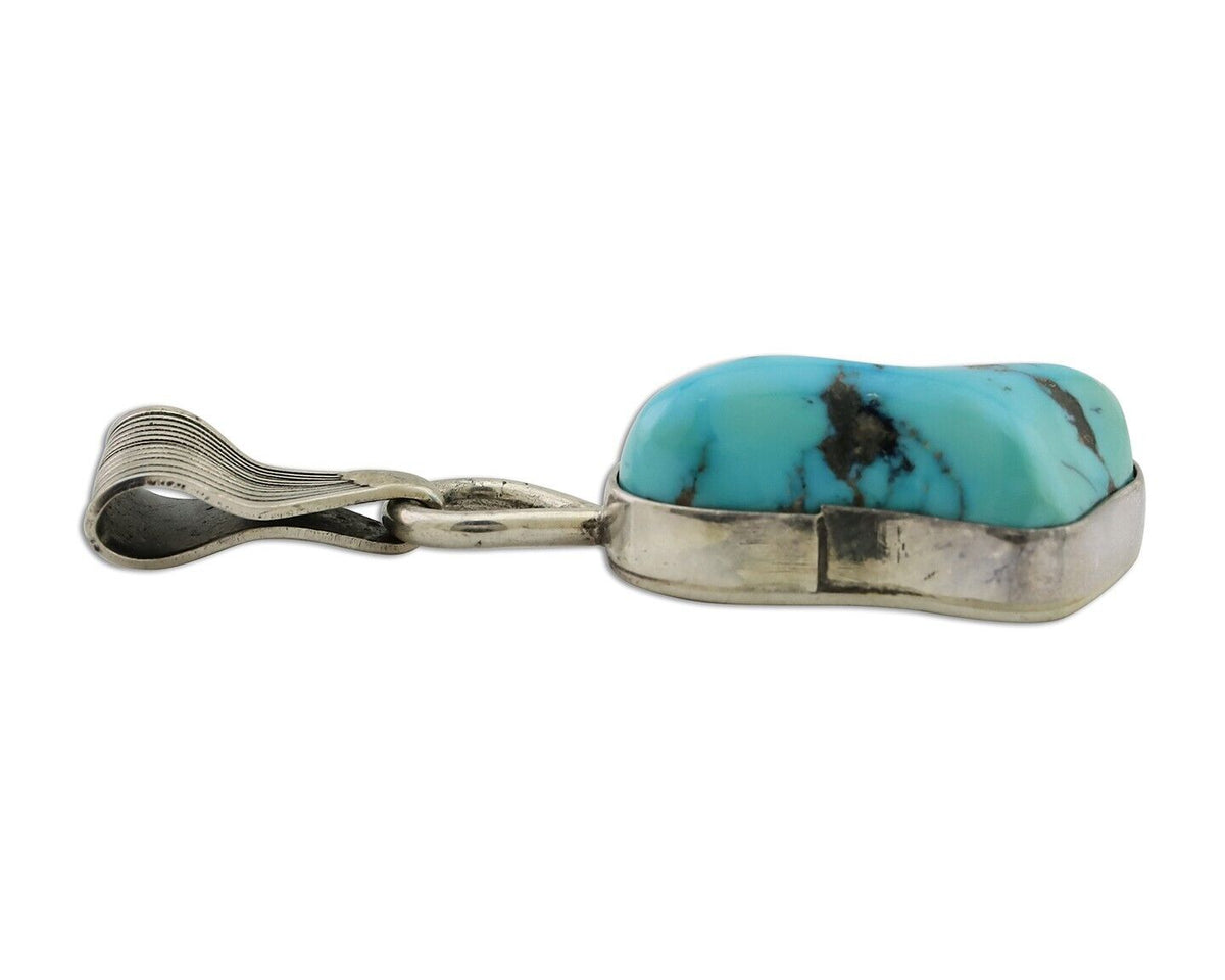 Navajo Necklace Pendant 925 Silver Turquoise Artist Tony Guerro C.80's