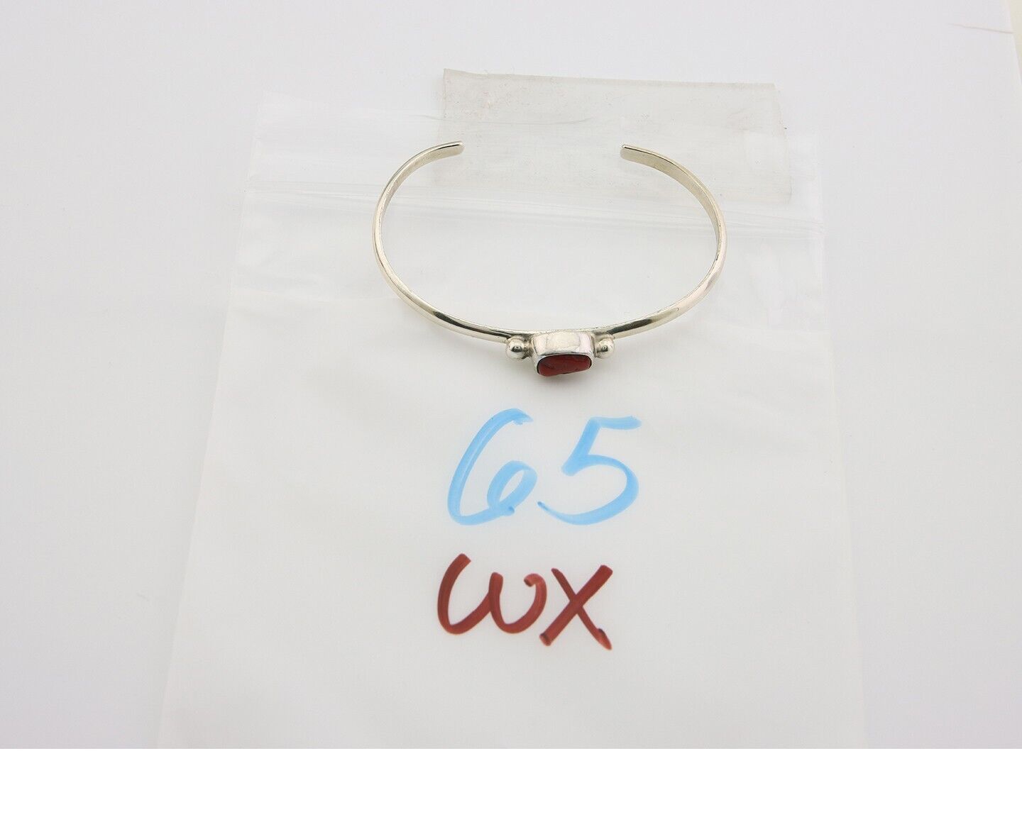 Navajo Bracelet .925 Silver Natural Red Coral Cuff Native American Artist C.80's