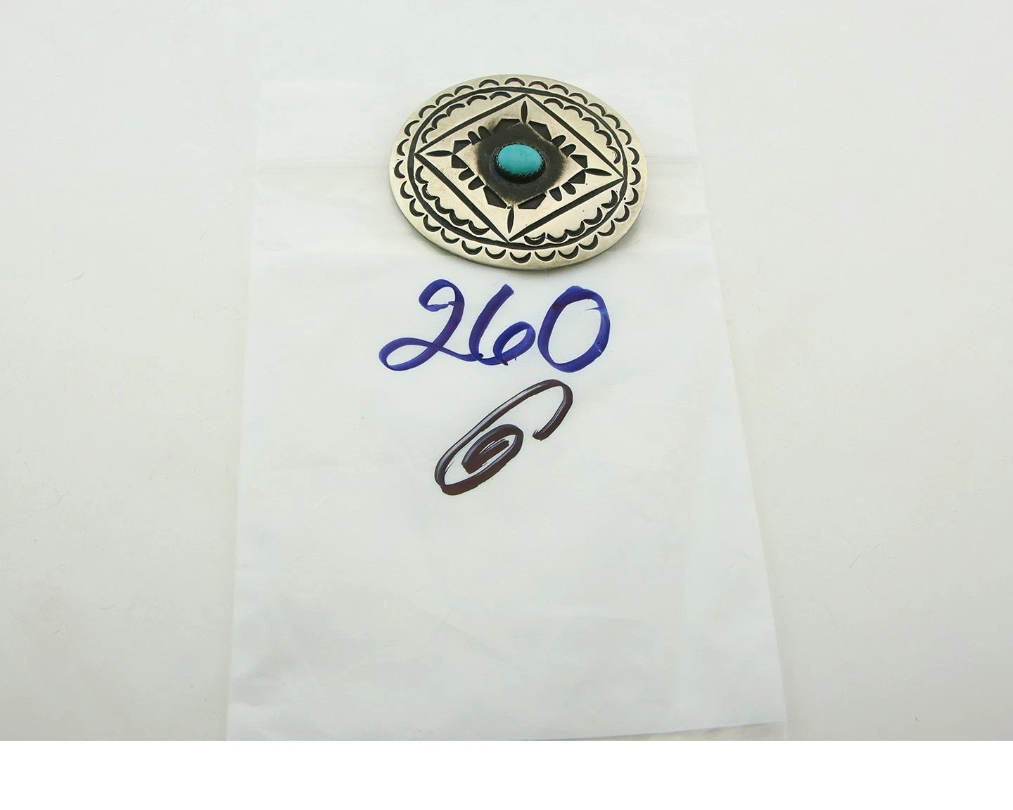 Navajo Concho Pin Pendant Sterling Silver Turquoise Vintage Handmade