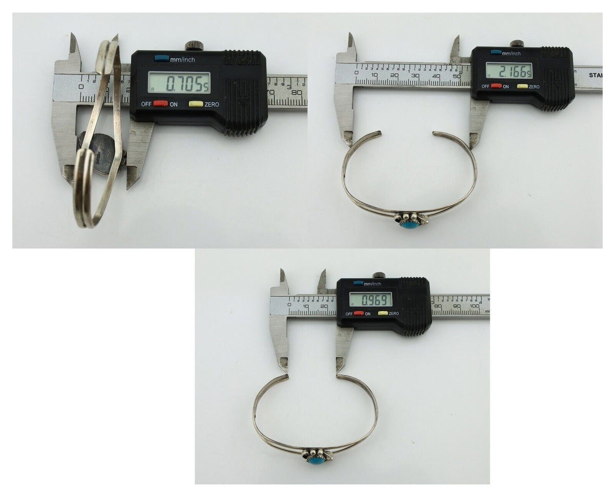 Navajo Slave Bracelet 925 Silver Natural SB Turquoise Native American C.80's