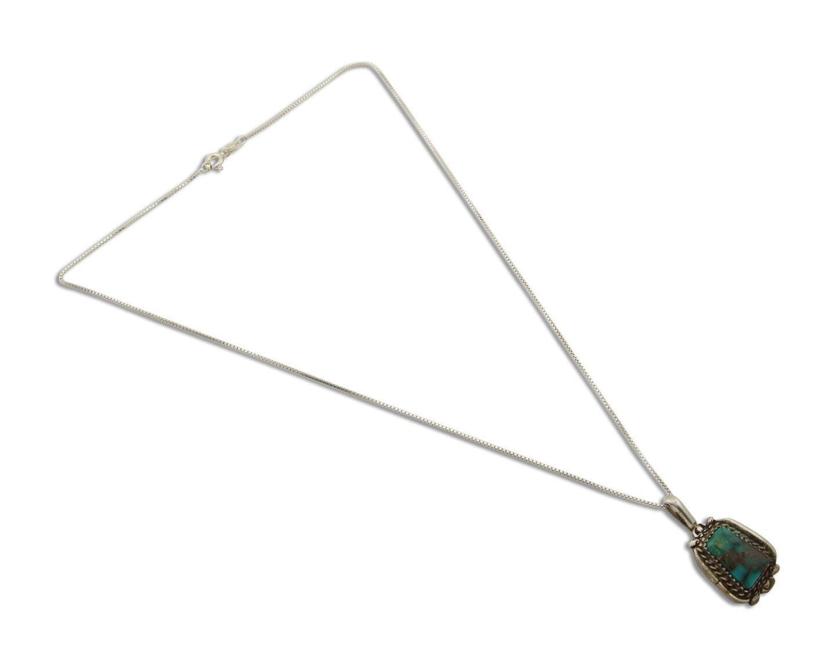 Navajo Necklace 925 Silver Turquoise Artist Signed Billy Eagle C.80's