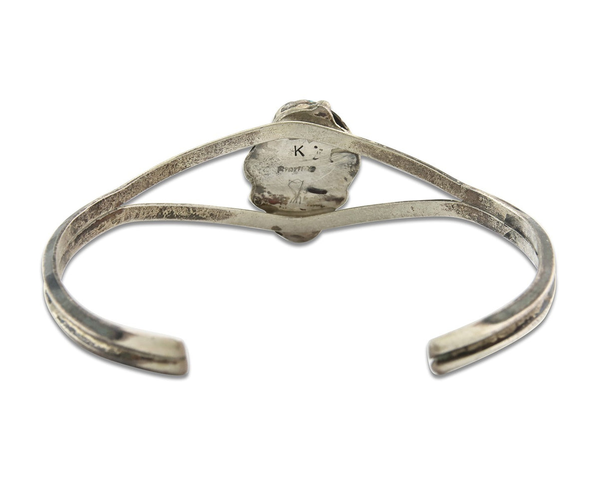 Vintage Navajo Bracelet 925 Silver Turquoise Tranditional Handmade Signed K