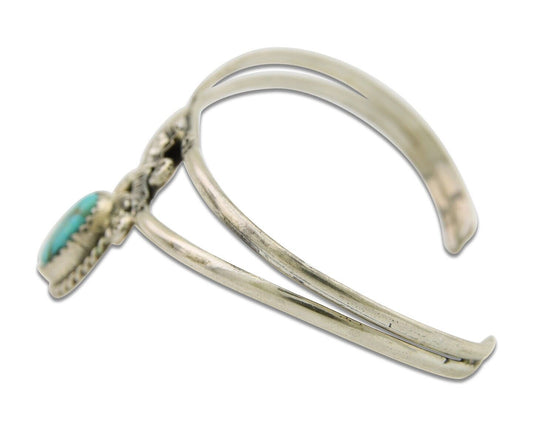 Navajo Cuff Bracelet 925 Silver Turquoise Cuff Native American Artist C.80's