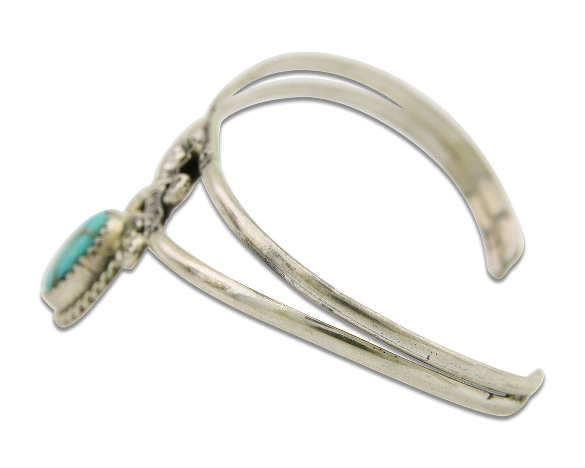Navajo Cuff Bracelet 925 Silver Turquoise Cuff Native American Artist C.80's