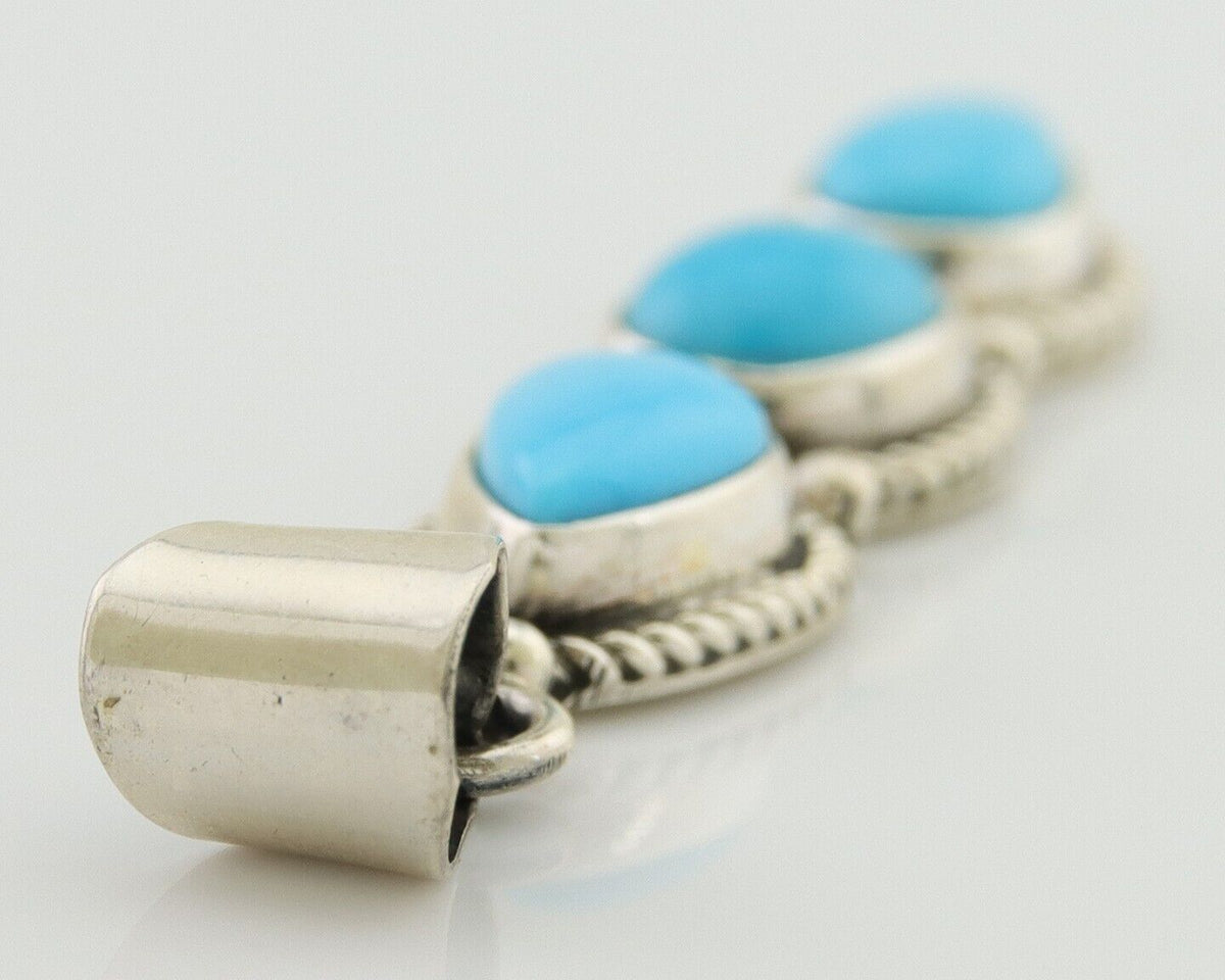 Navajo Necklace 925 Silver Natural Turquoise Artist Kathllen Chavez C.80's