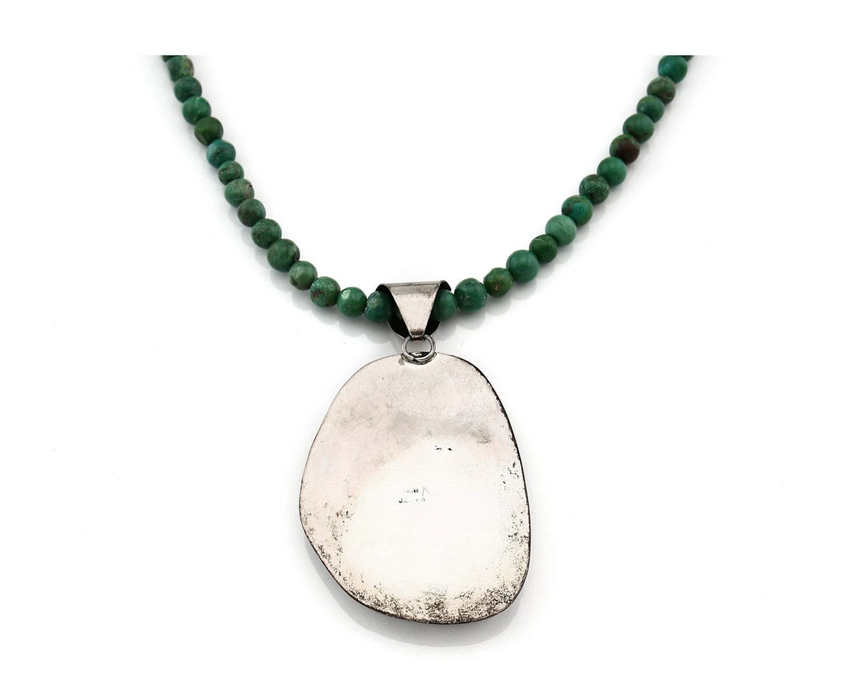 Navajo Squash Necklace Sterling Silver Heavy Hand Stamped Signed James Linkin