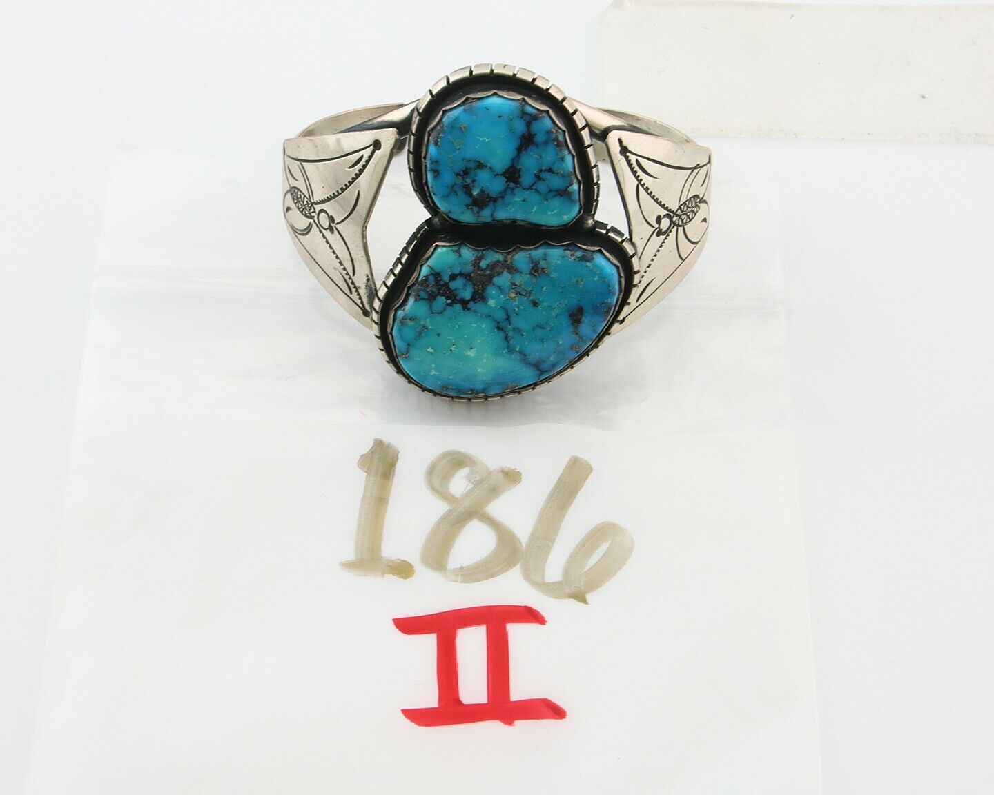 Navajo Bracelet 925 Silver Natural Bisbee Turquoise Cuff Signed Tony Guerro C80s