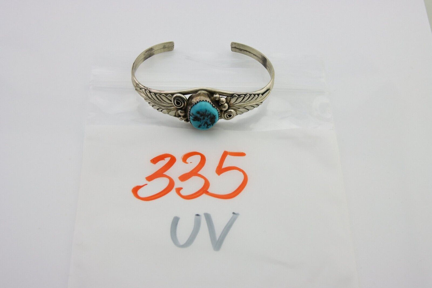 Navajo Bracelet 925 Silver Cuff Turquoise Handmade Native Artist C.80's