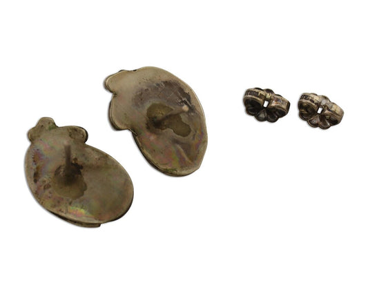 Navajo Earrings 925 Silver Natural Turquoise Native American Artist C.80's