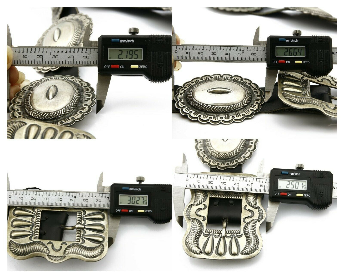 Navajo Kirk Smith Concho Belt .925 Silver Handmade Signed C.1980's