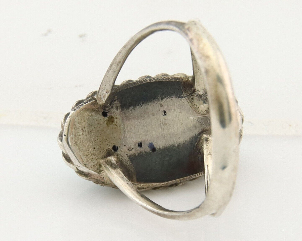 Navajo Ring 925 Sterling Natural Mined Arizona Turquoise C.80's Size 7.5