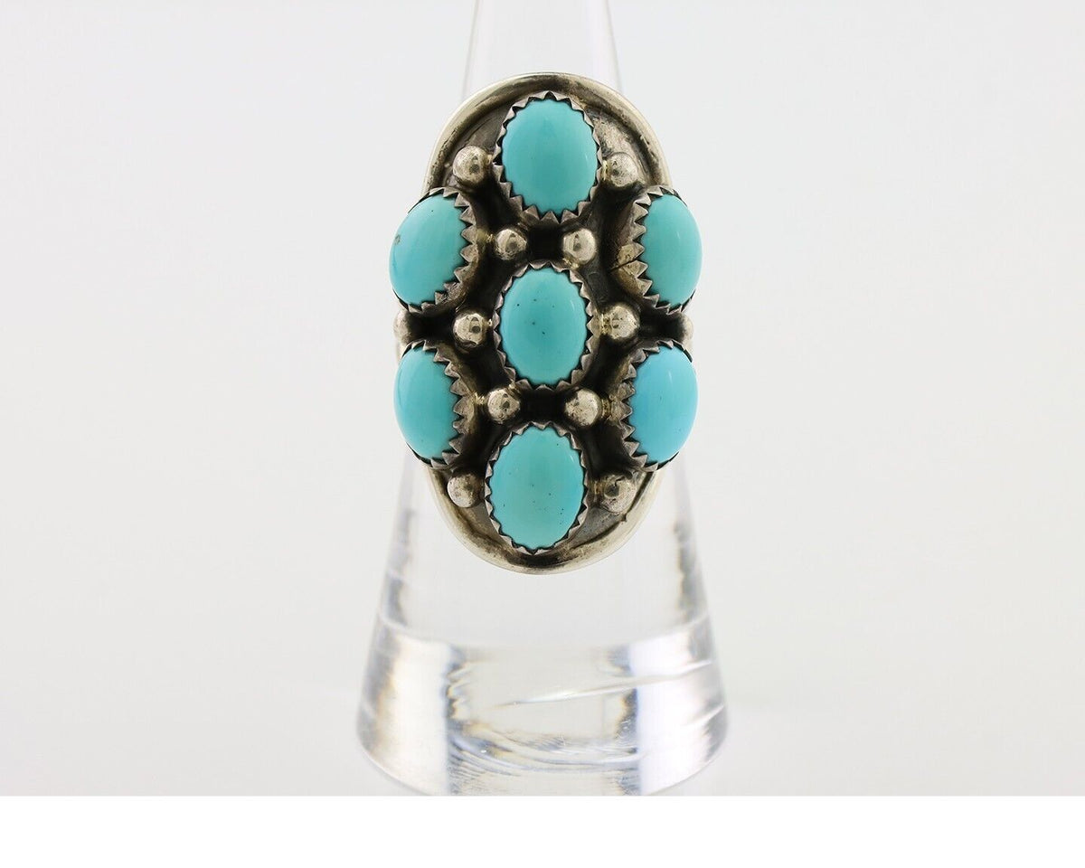 Navajo Handmade Ring 925 Silver Kingman Turquoise Native American C.80's