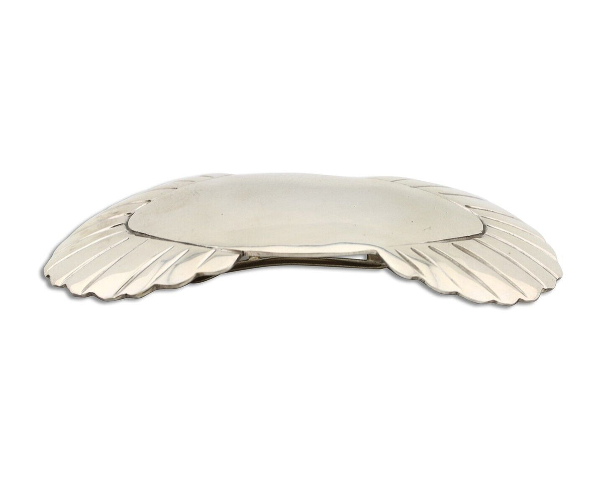 Women's Navajo Hair Clip Hand Stamped 925 Silver Artist Signed C Montoya C.80's