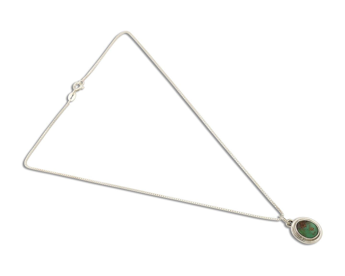 Navajo Necklace 925 Silver Natural Kingman Turquoise Native Artist C.2008