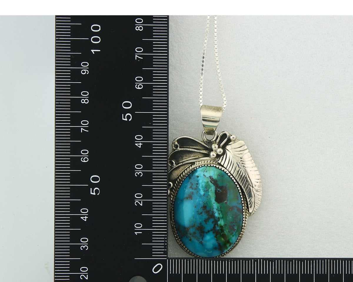 Navajo Sterling Silver Necklace Turquoise Authentic Vintage Signed WL