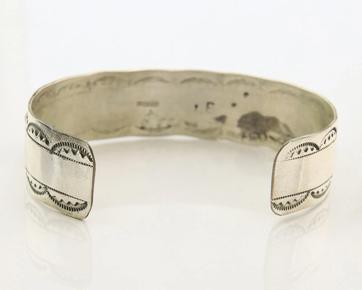 Men Navajo Cuff Bracelet Sterling Silver Natural Gemstone Vintage Signed LB