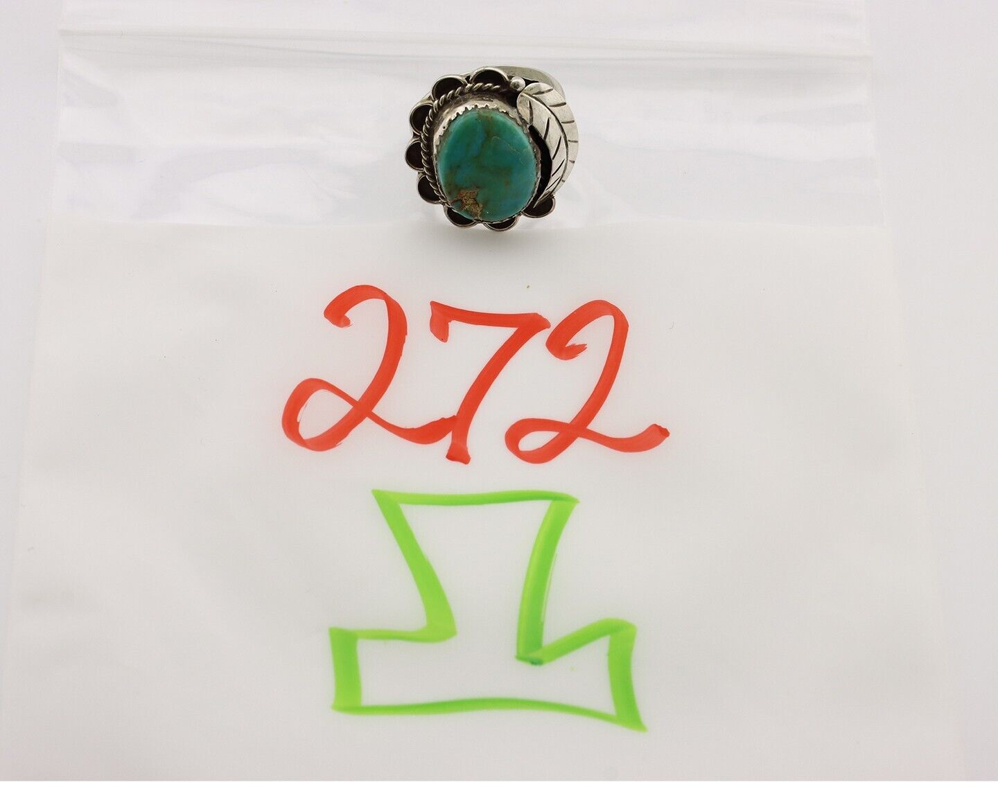 Navajo Handmade Ring 925 Silver Turquoise Native American Artist C.80's