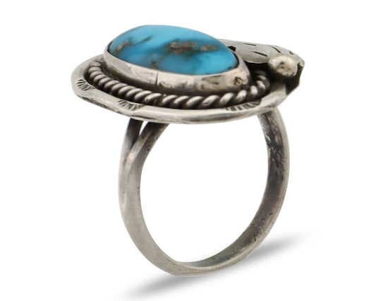 Navajo Handmade Ring 925 Silver Turquoise Native American Artist C.80's