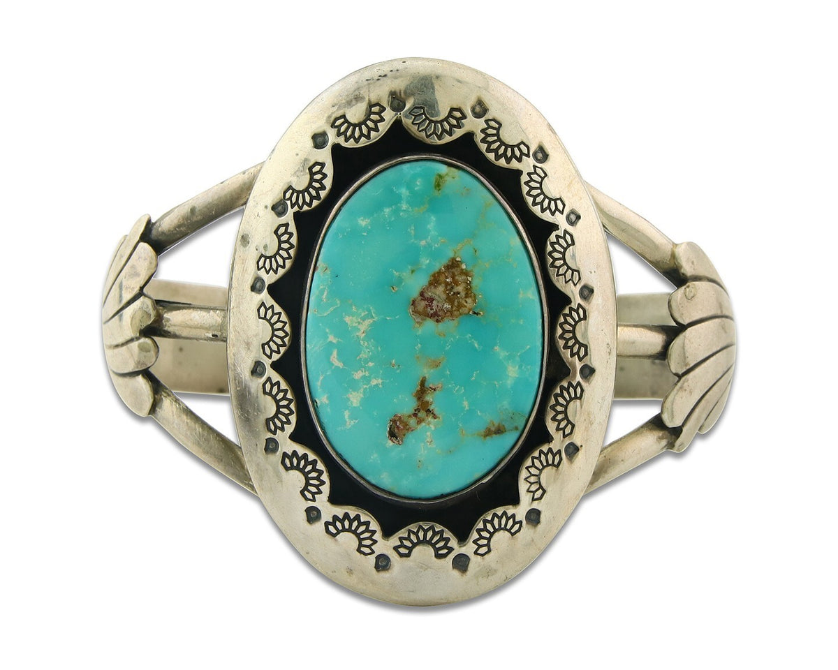 Vintage Navajo Bracelet 925 Silver Turquoise Traditional Handmade Authentic Sign