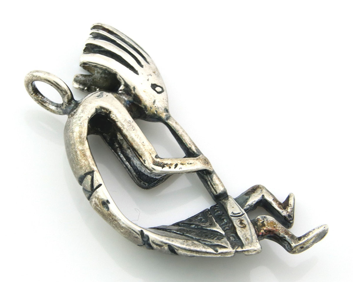 Navajo Kokopelli Pendant Sterling Silver Authentic Traditional Native American