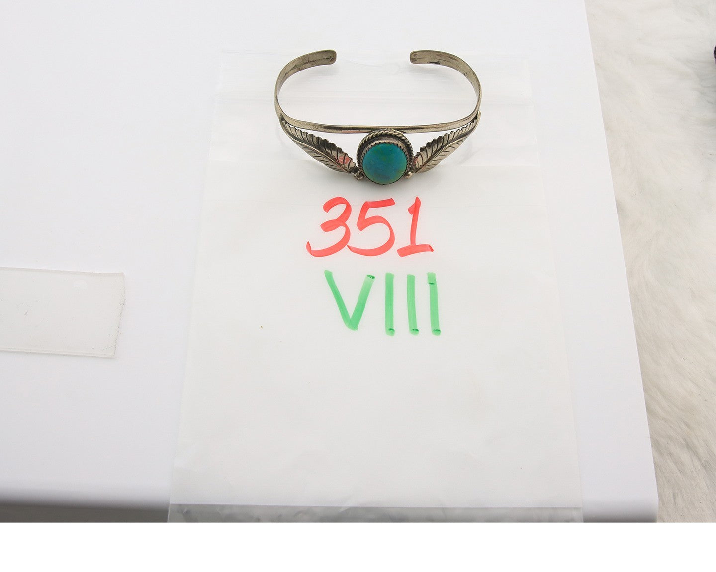 Vintage Navajo Bangle Bracelet Sterling Silver Handmade Turquoise Signed