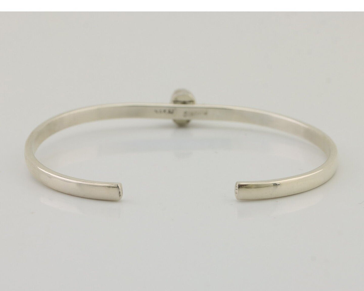 Navajo Cuff Bracelet 925 Silver Opal Native American Artist C.90's