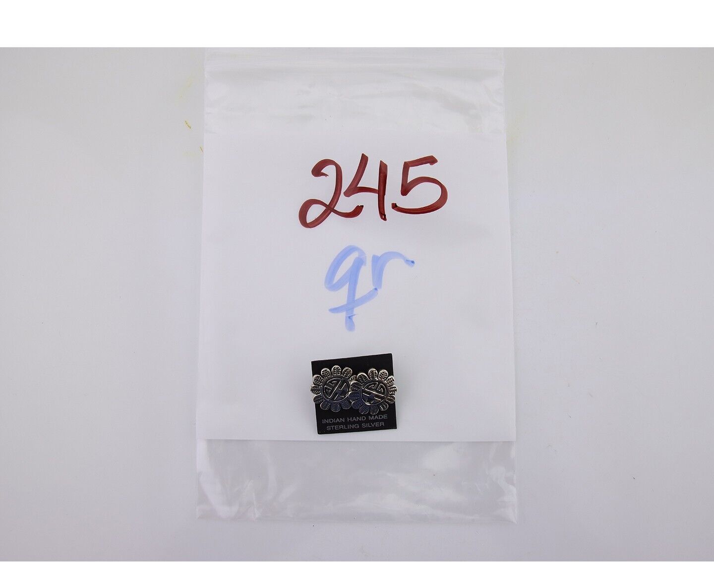 Navajo Tiwa Sun Earrings 925 Silver Native American Artist C.80's