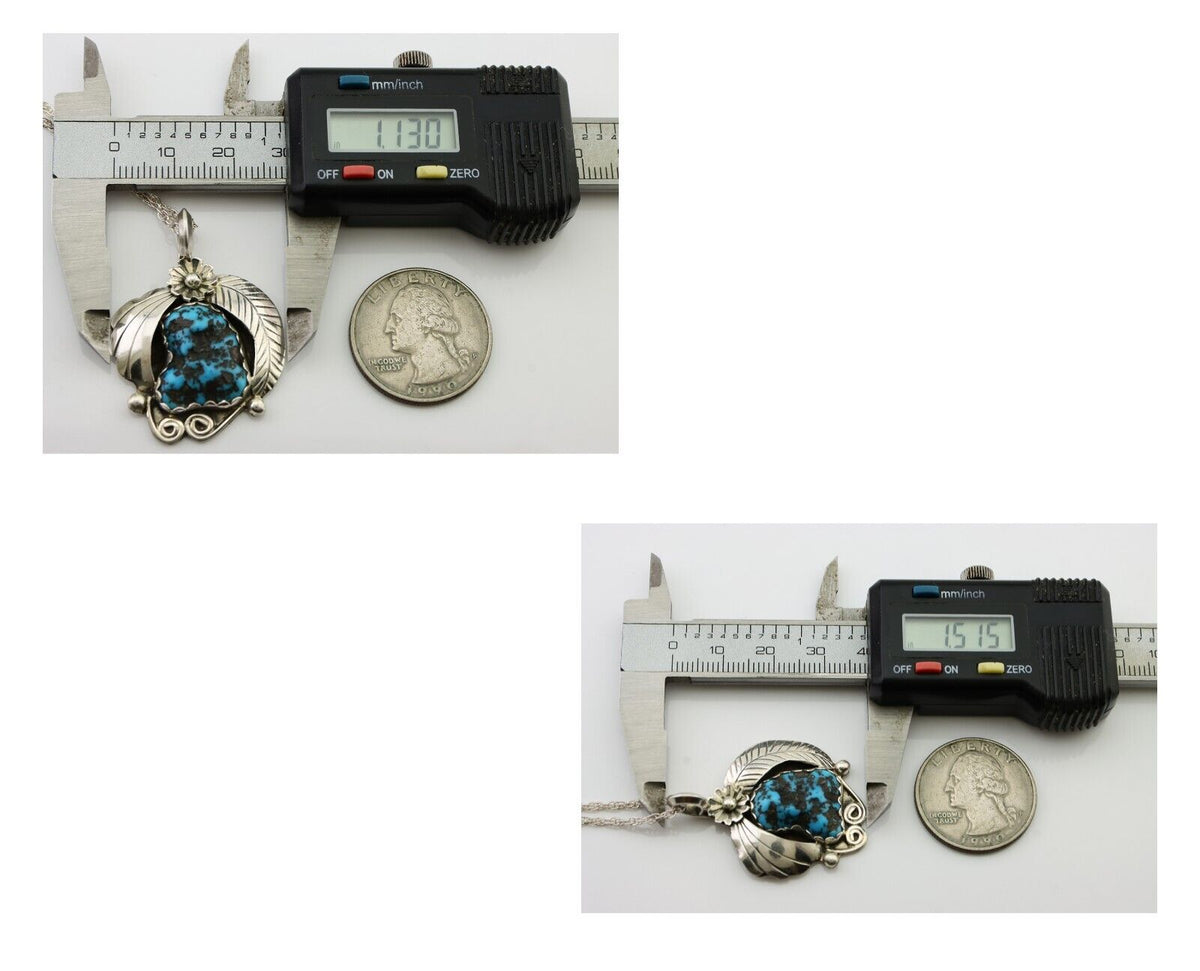 Navajo Turquoise Necklace 925 Silver Native American Artist C.80's