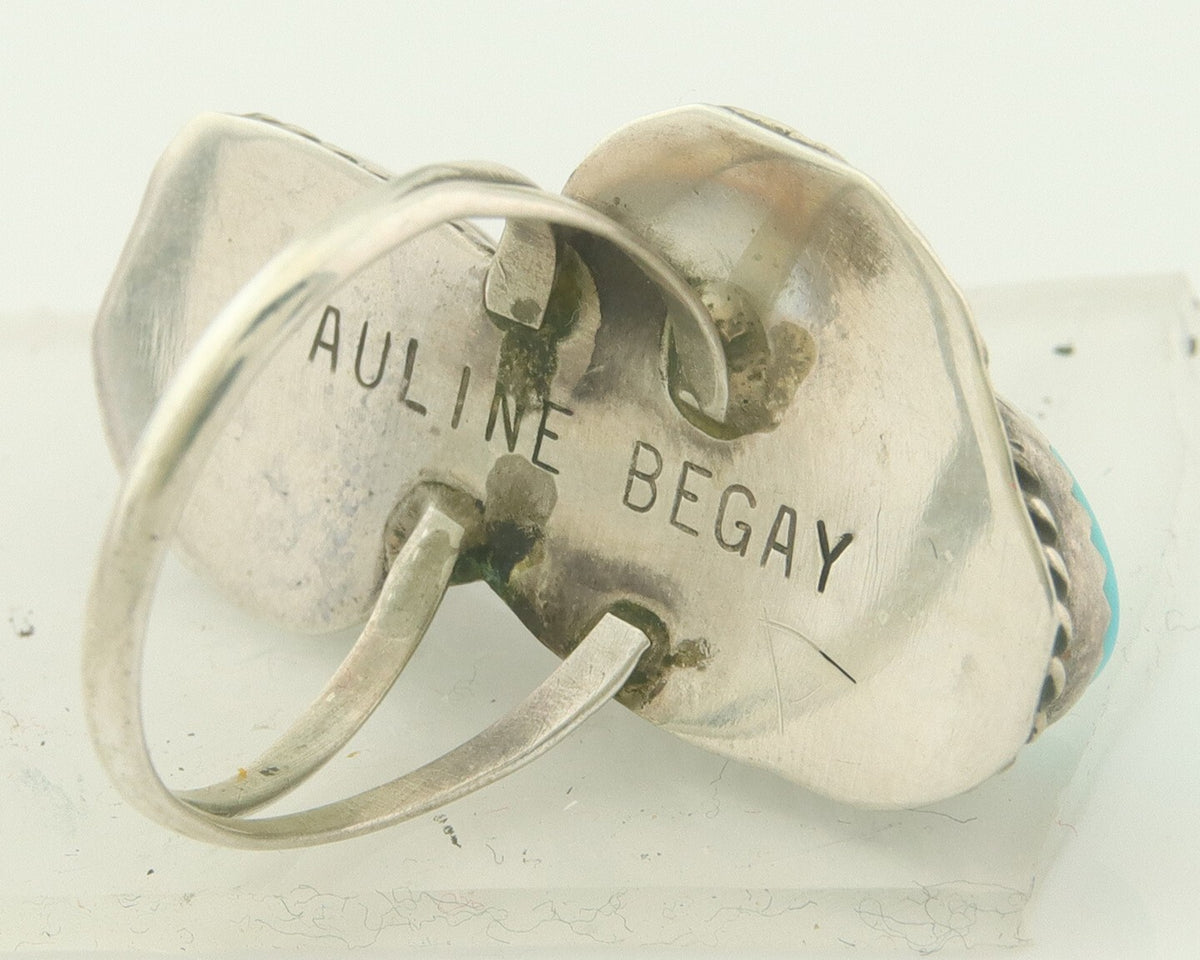 Vintage Navajo Ring 925 Sterling Natural Gemstones Signed Pauline Begay Size 7.0